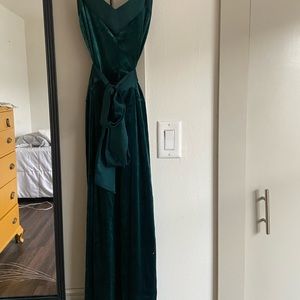 Emerald velvet party gown
